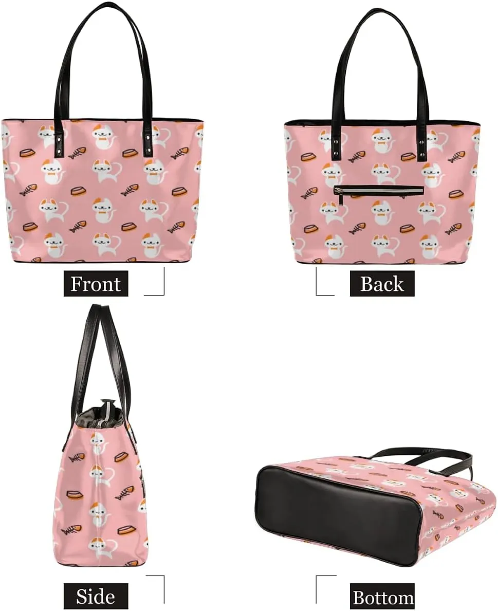 Leather Tote Bag for Women Fashion Shoulder Bag Purses and Handbags Large Capacity Satchel Bags for Work Travel