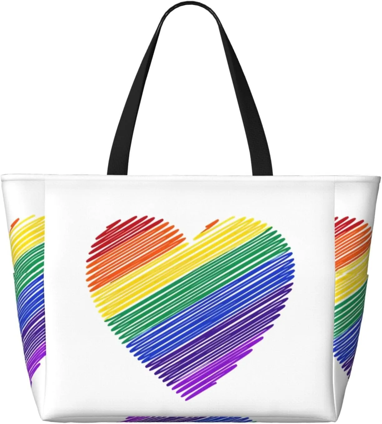 LGBT Pride Rainbow Gay Frog Large Capacity Travel Bag Lightweight Shopping Handbag Beach Tote Bags Casual Work Bag
