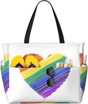 LGBT Pride Rainbow Gay Frog Large Capacity Travel Bag Lightweight Shopping Handbag Beach Tote Bags Casual Work Bag