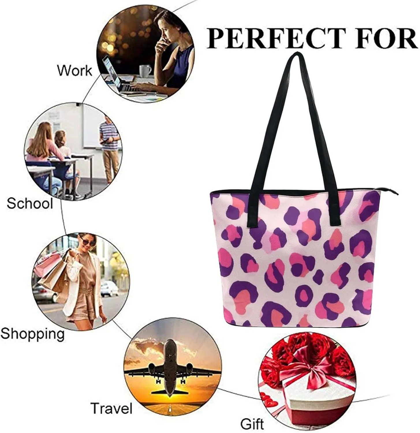 Lightweight Women Laptop Tote Bag for Work, Casual Large Capacity Handbag for Travel, Beach