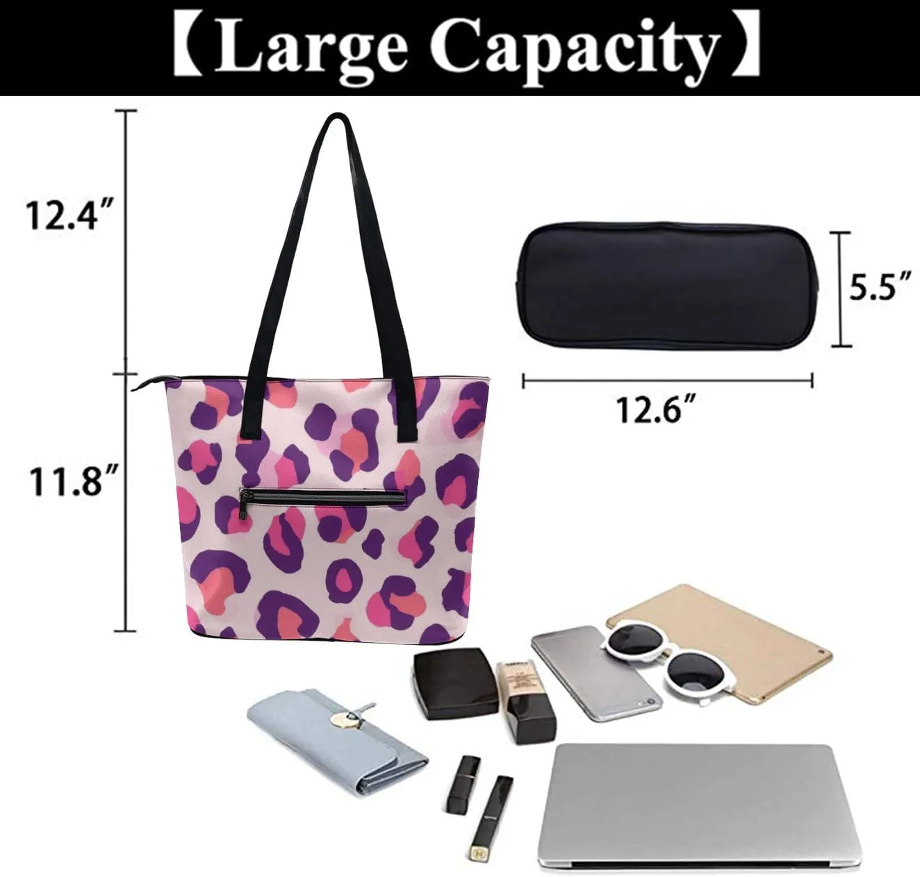 Lightweight Women Laptop Tote Bag for Work, Casual Large Capacity Handbag for Travel, Beach