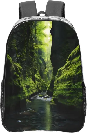 LimPac Cliff Moss Clear Transparent Pvc Backpack, Stadium Events Approved Bookbag For Concert Work College