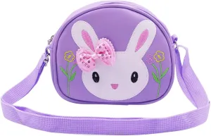 Little Girls' Cute Rabbit Crossbody Purse Small Bow Shoulder Bag Handbag for Kids Toddlers