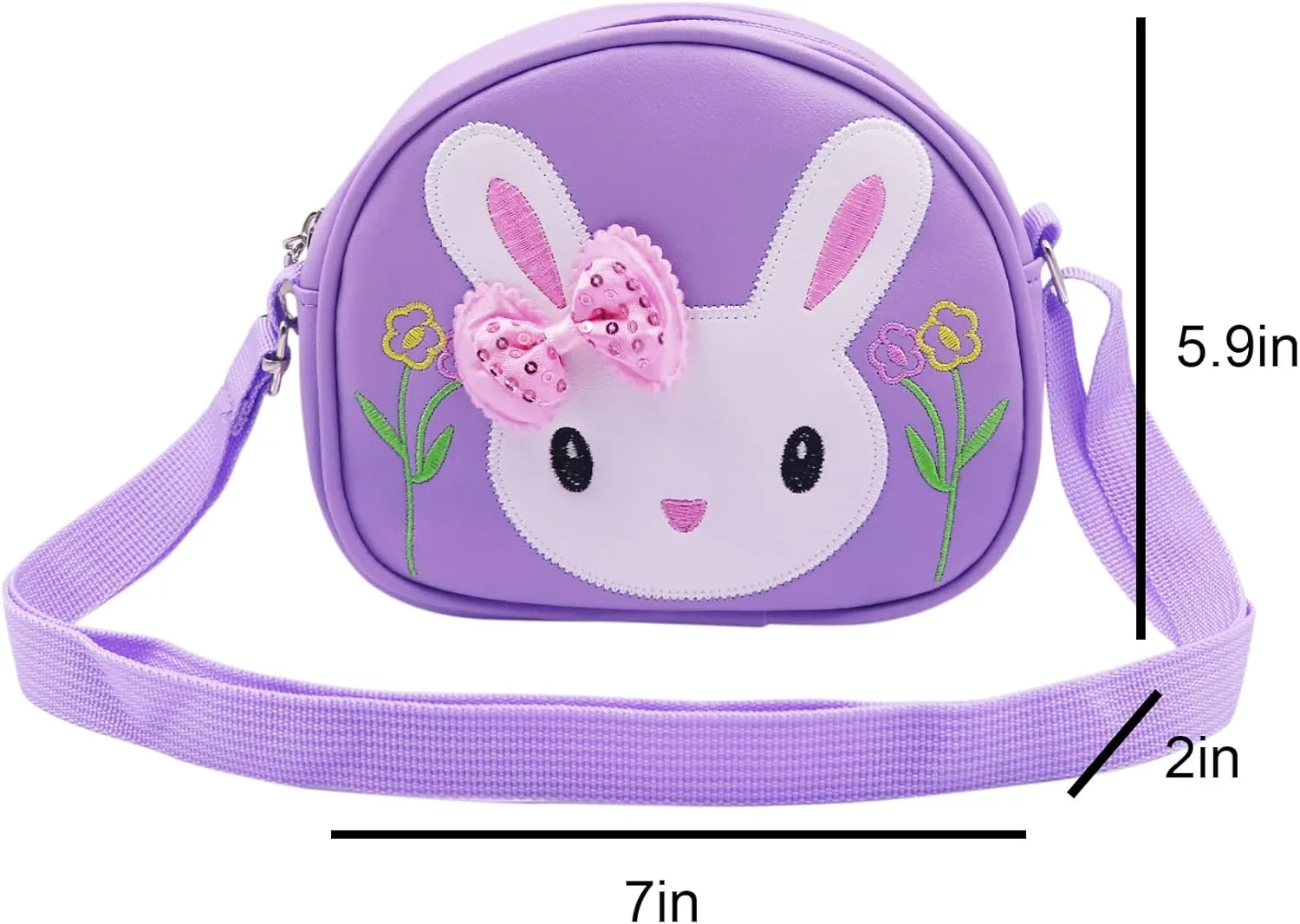 Little Girls' Cute Rabbit Crossbody Purse Small Bow Shoulder Bag Handbag for Kids Toddlers