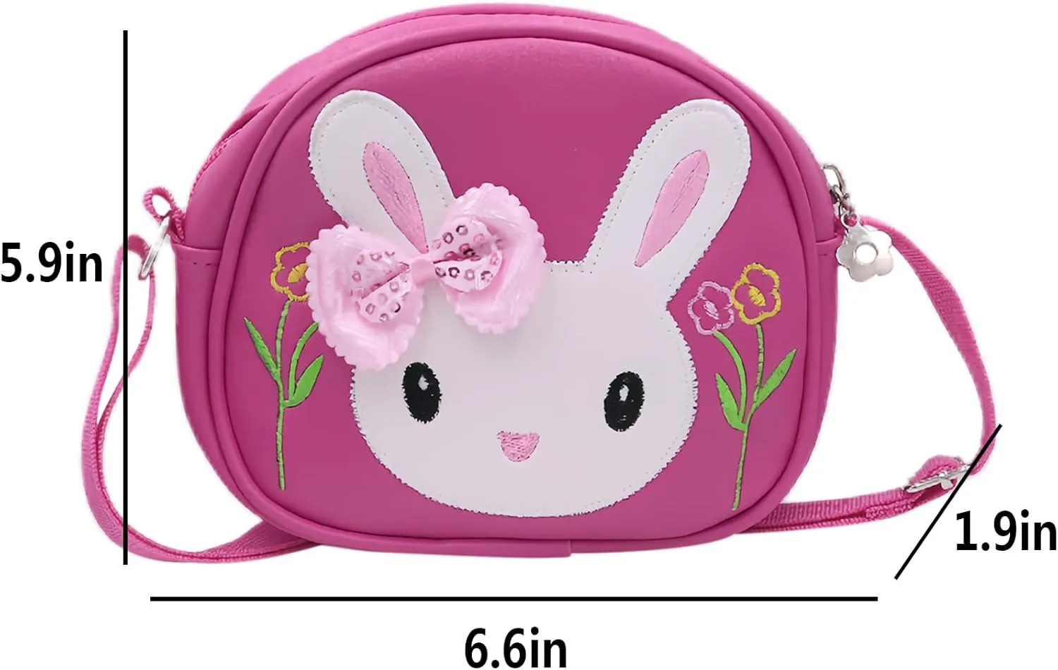 Little Girls' Cute Rabbit Crossbody Purse Small Bow Shoulder Bag Handbag for Kids Toddlers