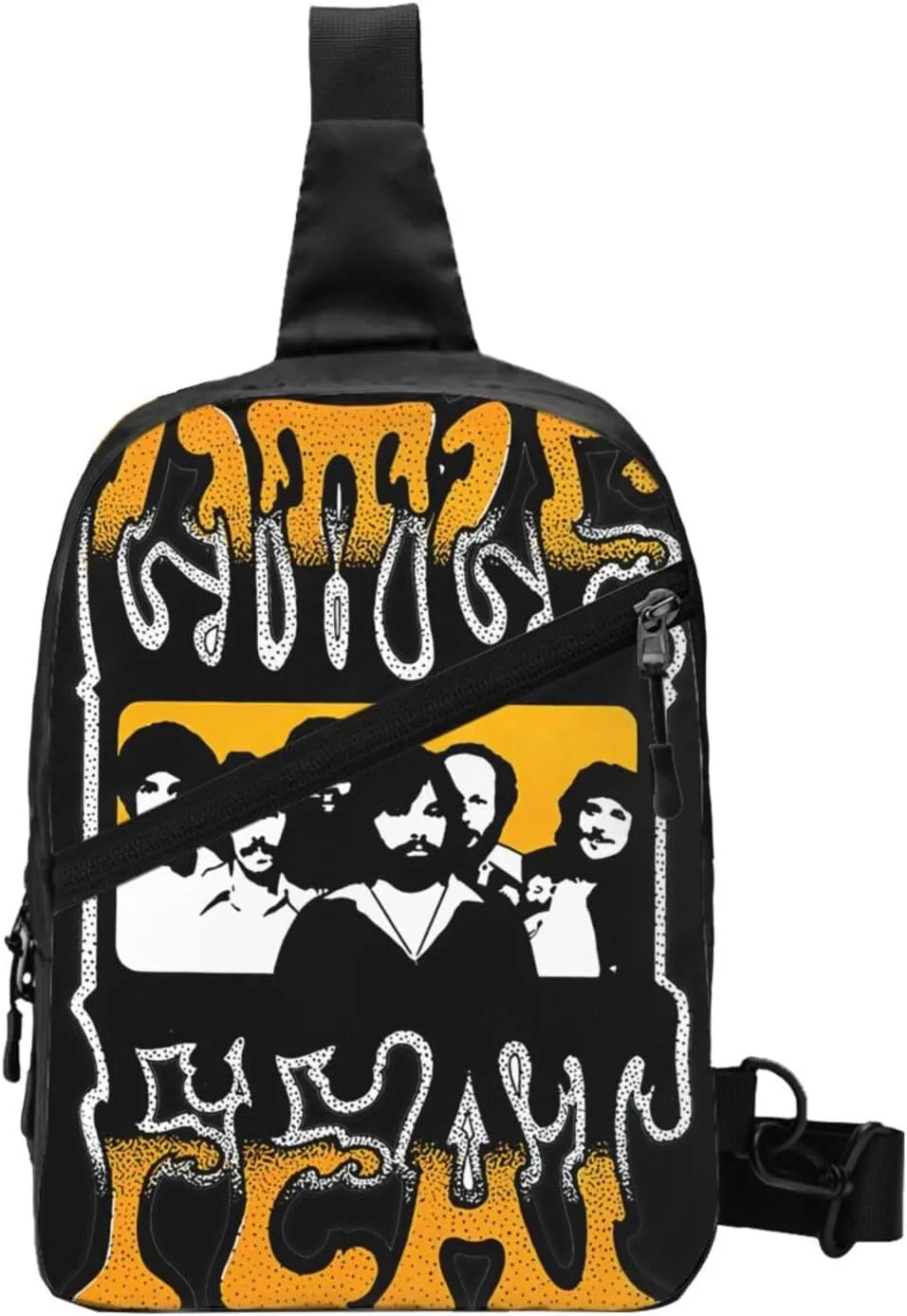 Little Music Feat Crossbody Bag Sling Handbag Adjustable Shoulder Pouch Hiking Daypack Modern Chest Package Foldable Multipurpose Daypack for Biking