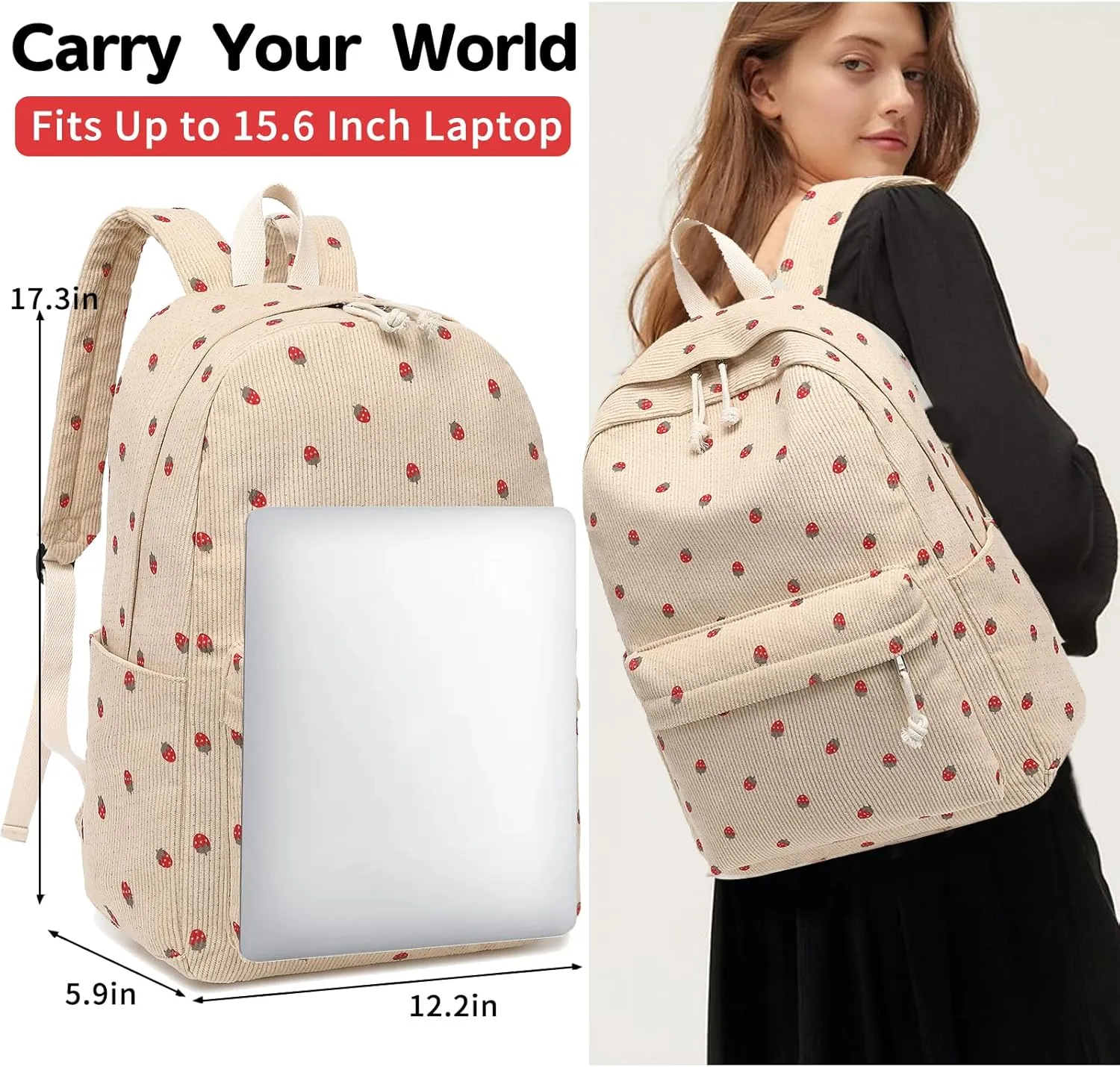 LOIDOU Backpack for School Teen Girls Boys Bookbag Casual Daypack Backpacks Lightweight for Middle School College Student