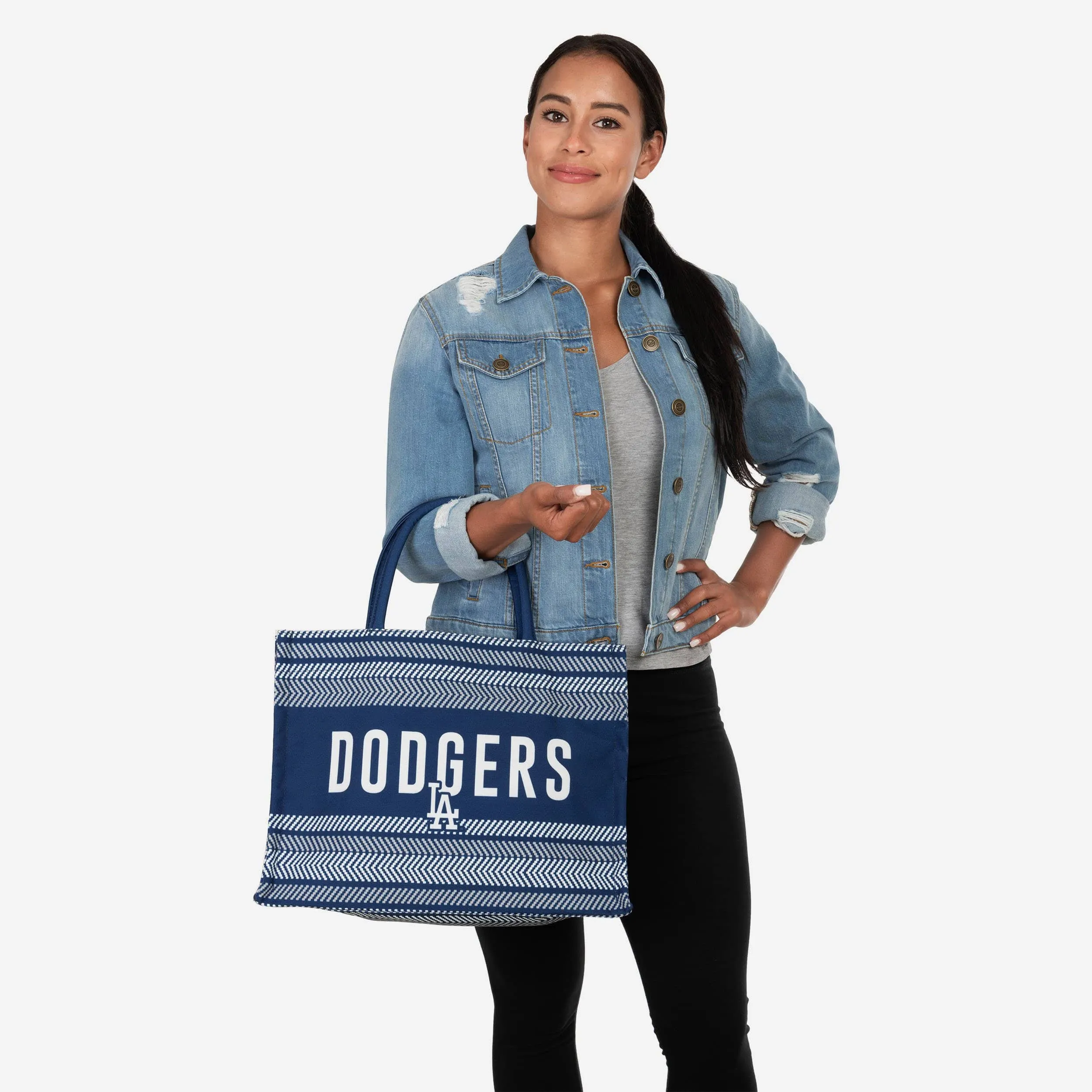 Los Angeles Dodgers Stitch Pattern Canvas Tote Bag