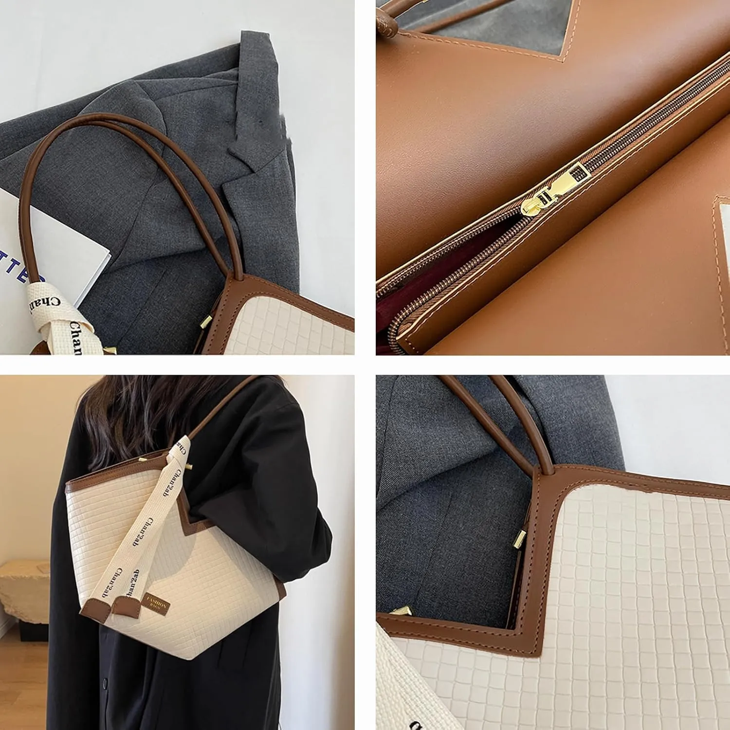 Love Heart Shape PU Artificial Leather Tote Bag for Women's Fashion Shoulder Bag and Satchel