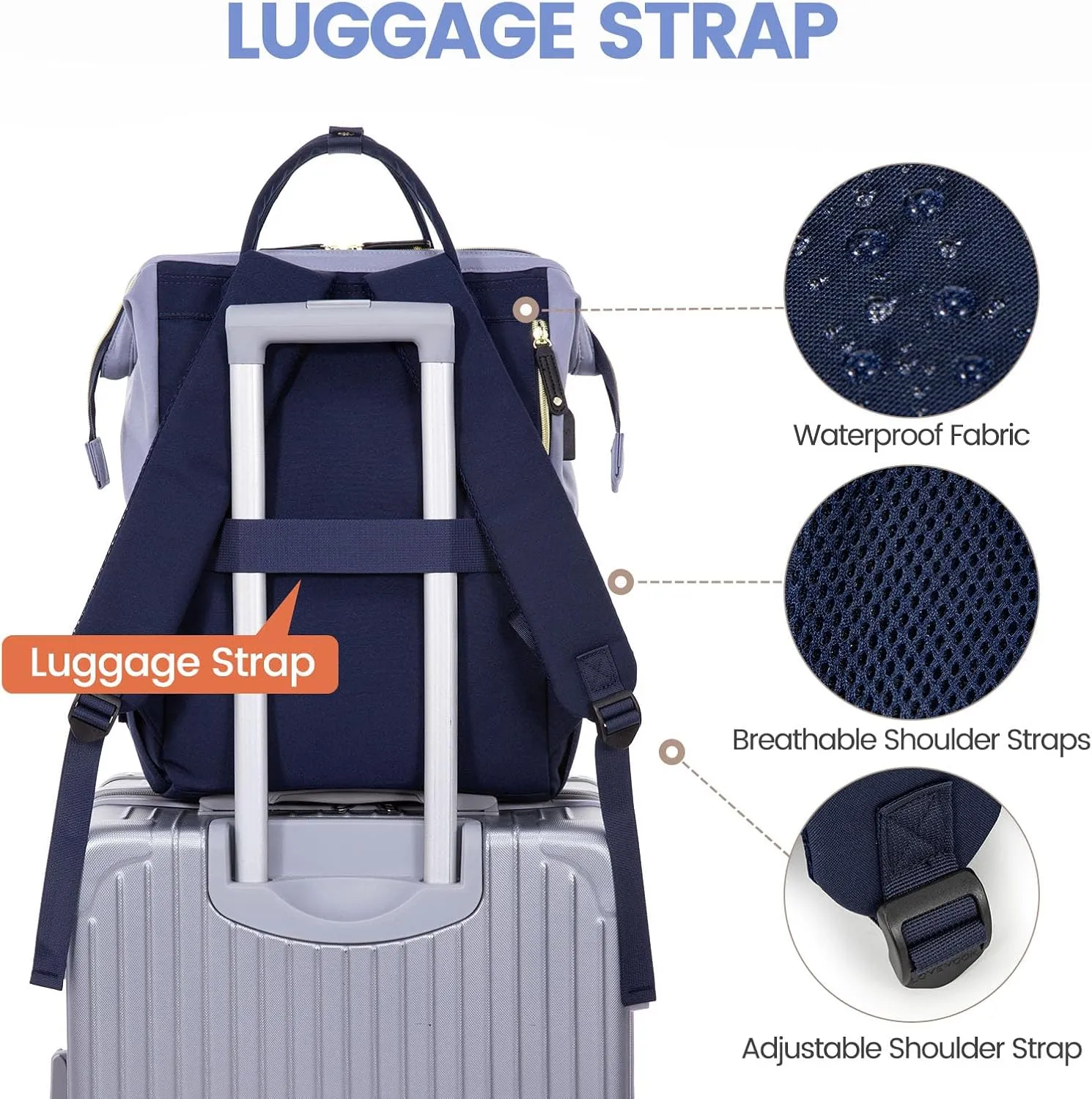 LOVEVOOK Laptop Backpack for Women, 15.6 Inch Work Business Backpacks Purse with USB Port, Large Capacity Nurse Bag College Bookbag for School, Waterproof Casual Daypack for Travel