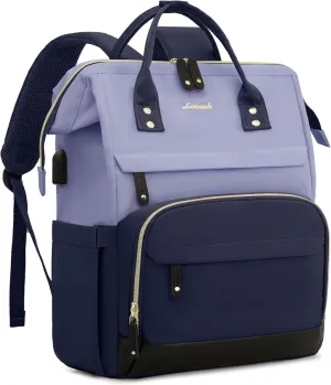 LOVEVOOK Laptop Backpack for Women, 15.6 Inch Work Business Backpacks Purse with USB Port, Large Capacity Nurse Bag College Bookbag for School, Waterproof Casual Daypack for Travel