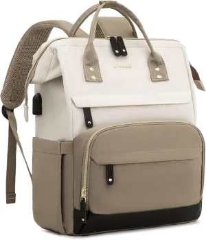 LOVEVOOK Laptop Backpack for Women, 15.6 Inch Work Business Backpacks Purse with USB Port, Large Capacity Nurse Bag College Bookbag for School, Waterproof Casual Daypack for Travel
