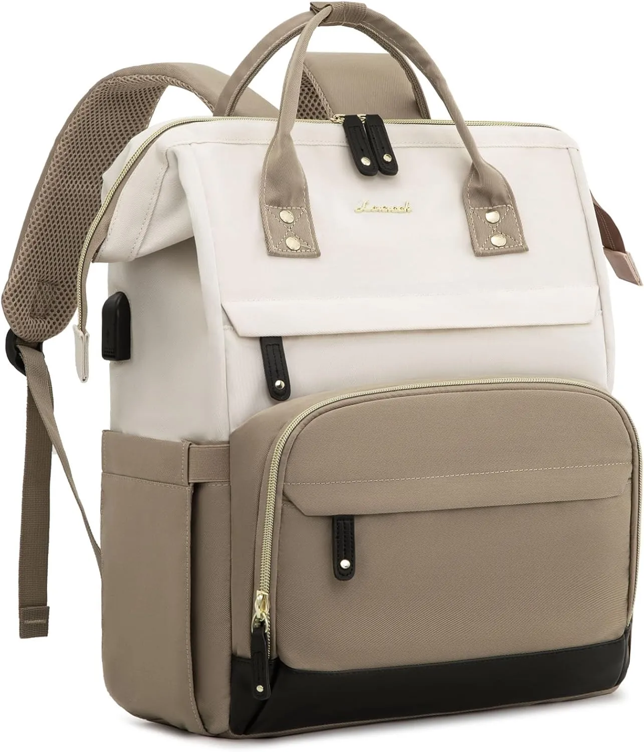 LOVEVOOK Laptop Backpack for Women, 15.6 Inch Work Business Backpacks Purse with USB Port, Large Capacity Nurse Bag College Bookbag for School, Waterproof Casual Daypack for Travel