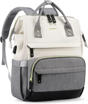 LOVEVOOK Laptop Backpack for Women, 15.6 Inch Work Business Backpacks Purse with USB Port, Large Capacity Nurse Bag College Bookbag for School, Waterproof Casual Daypack for Travel
