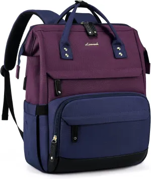 LOVEVOOK Laptop Backpack for Women, 15.6 Inch Work Business Backpacks Purse with USB Port, Large Capacity Nurse Bag College Bookbag for School, Waterproof Casual Daypack for Travel