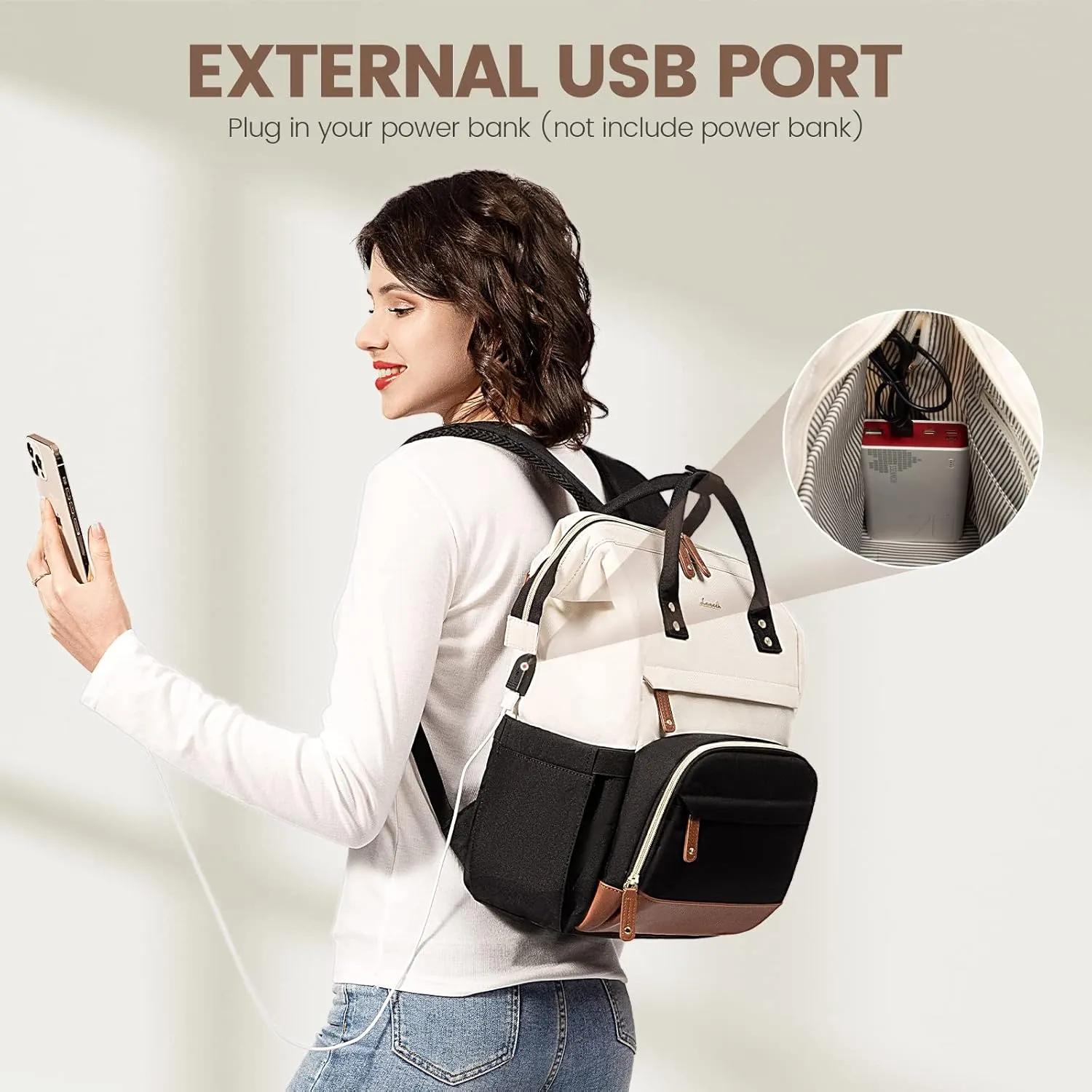 LOVEVOOK Laptop Backpack for Women, 17 Inch Work Business Backpacks Purse with USB Port, Large Capacity Nurse Bag College Bookbag for School, Waterproof Casual Daypack for Travel