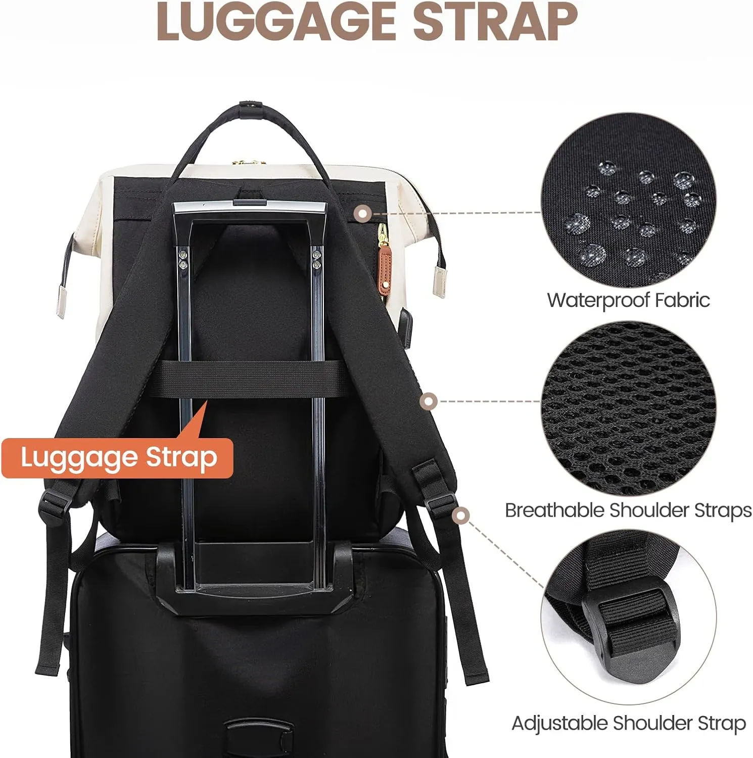 LOVEVOOK Laptop Backpack for Women, 17 Inch Work Business Backpacks Purse with USB Port, Large Capacity Nurse Bag College Bookbag for School, Waterproof Casual Daypack for Travel