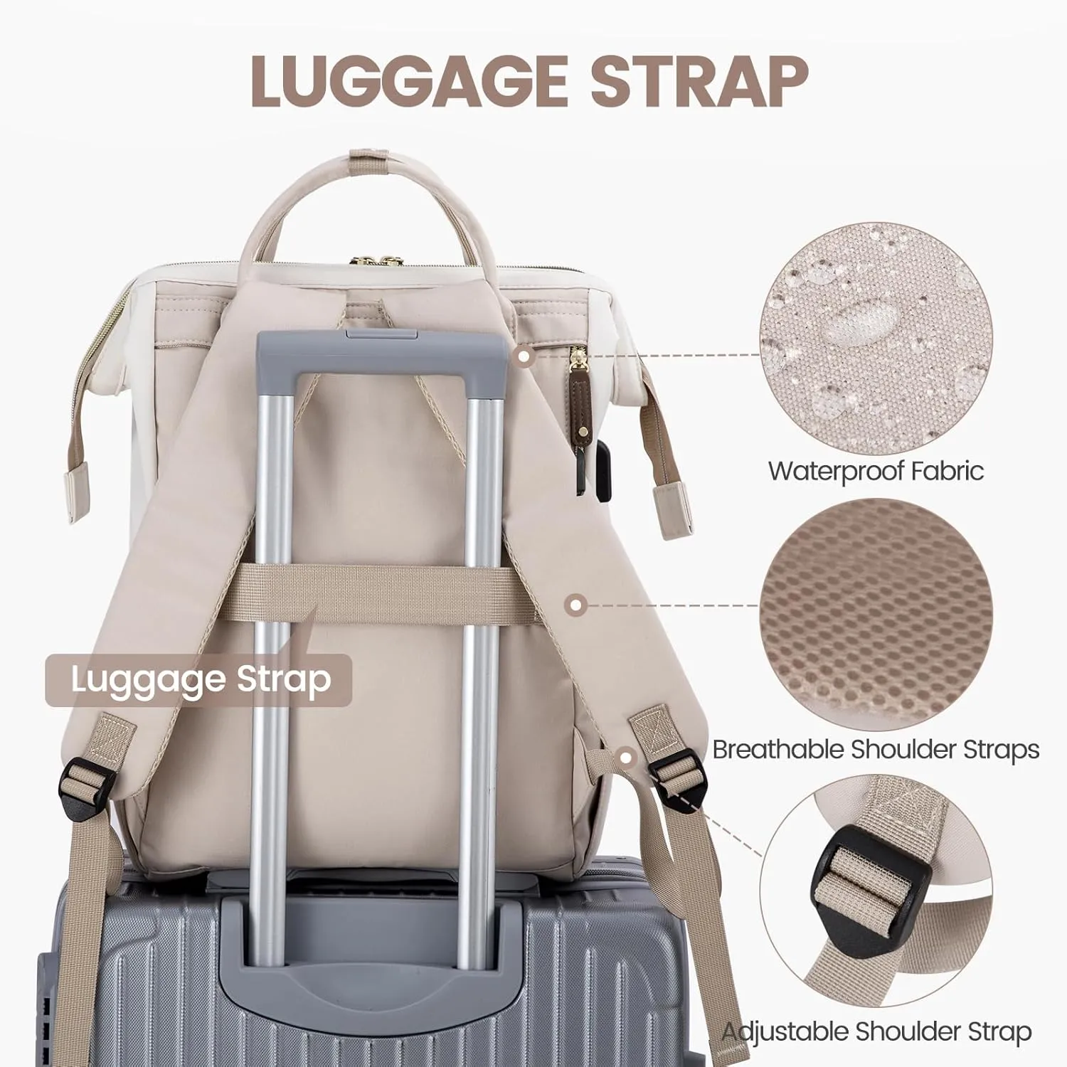 LOVEVOOK Laptop Backpack for Women, 17 Inch Work Business Backpacks Purse with USB Port, Large Capacity Nurse Bag College Bookbag for School, Waterproof Casual Daypack for Travel
