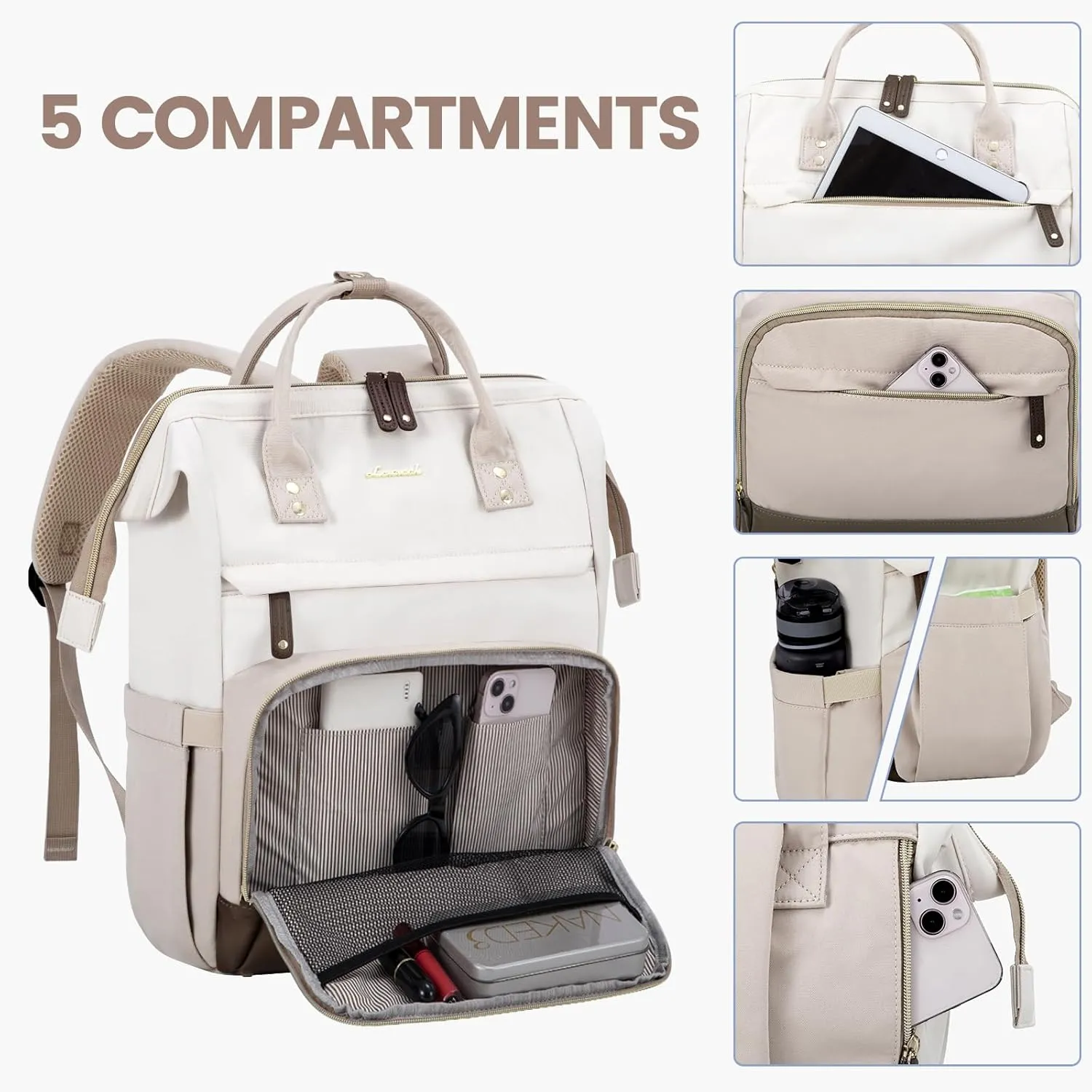 LOVEVOOK Laptop Backpack for Women, 17 Inch Work Business Backpacks Purse with USB Port, Large Capacity Nurse Bag College Bookbag for School, Waterproof Casual Daypack for Travel