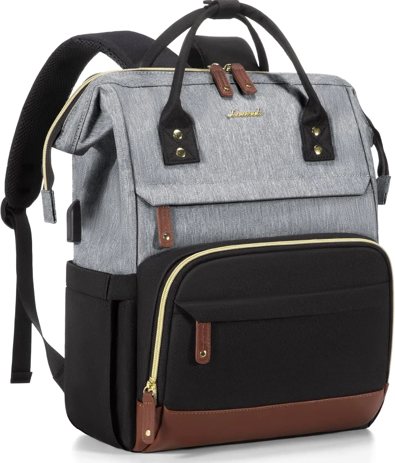 LOVEVOOK Laptop Backpack for Women, 17 Inch Work Business Backpacks Purse with USB Port, Large Capacity Nurse Bag College Bookbag for School, Waterproof Casual Daypack for Travel