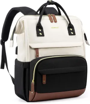 LOVEVOOK Laptop Backpack for Women, 17 Inch Work Business Backpacks Purse with USB Port, Large Capacity Nurse Bag College Bookbag for School, Waterproof Casual Daypack for Travel