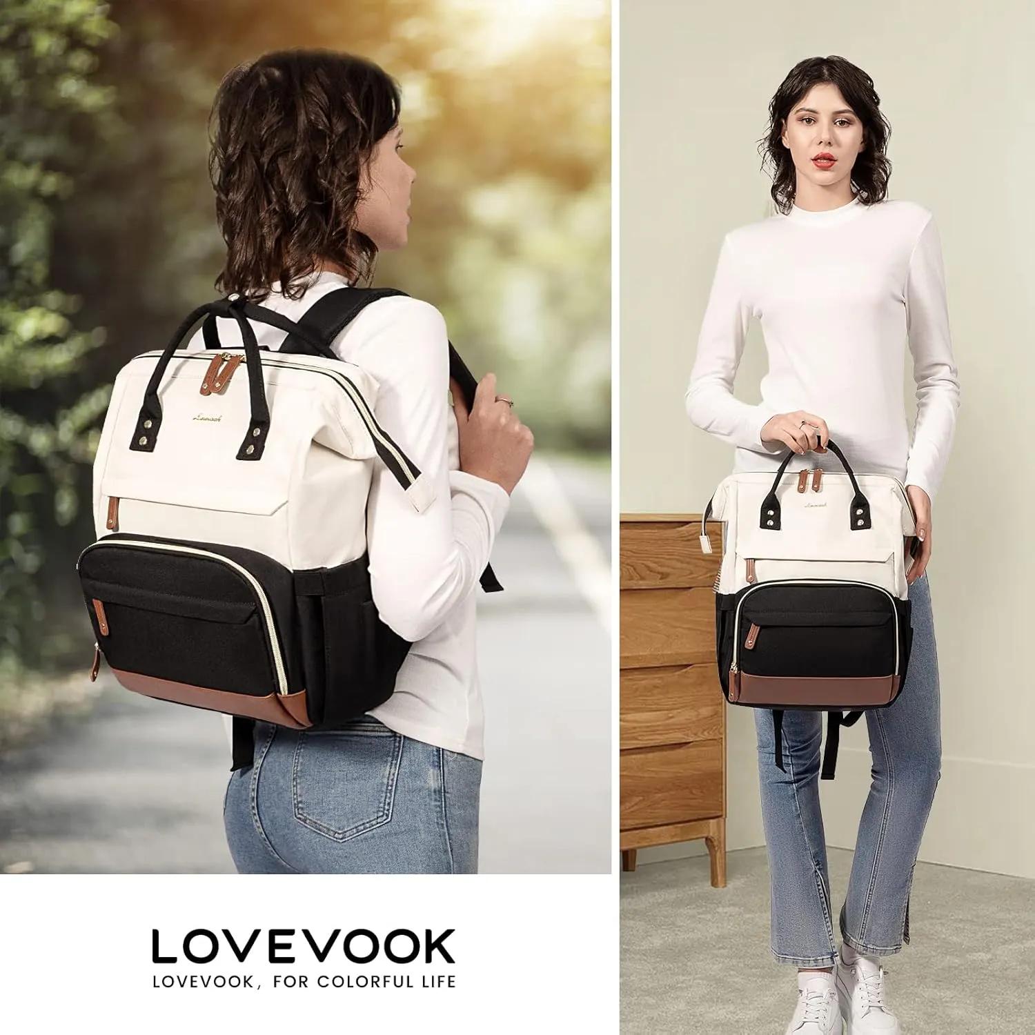 LOVEVOOK Laptop Backpack for Women, 17 Inch Work Business Backpacks Purse with USB Port, Large Capacity Nurse Bag College Bookbag for School, Waterproof Casual Daypack for Travel