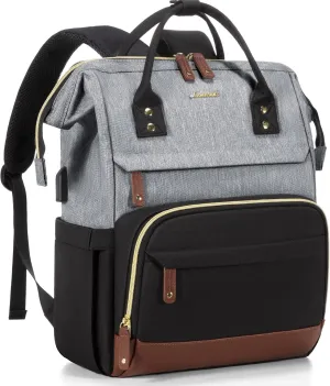 LOVEVOOK Laptop Backpack for Women, 17 Inch Work Business Backpacks Purse with USB Port, Large Capacity Nurse Bag College Bookbag for School, Waterproof Casual Daypack for Travel