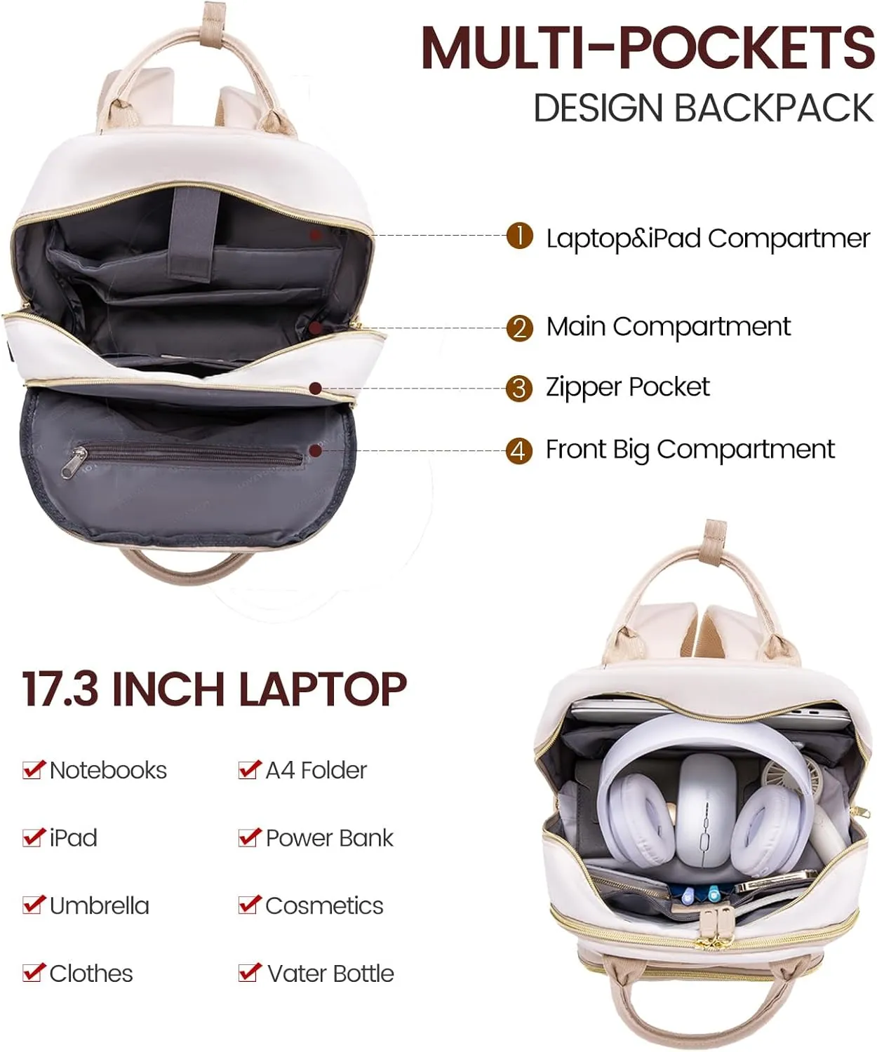 LOVEVOOK Laptop Backpack Women,Large Capacity 15.6 inch Laptop Bag Travel Backpack for Women,Computer Work College Teacher Backpacks with USB Port,Waterproof Personal Item Backpack Casual Daypack