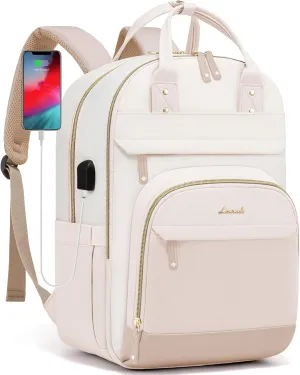 LOVEVOOK Laptop Backpack Women,Large Capacity 15.6 inch Laptop Bag Travel Backpack for Women,Computer Work College Teacher Backpacks with USB Port,Waterproof Personal Item Backpack Casual Daypack