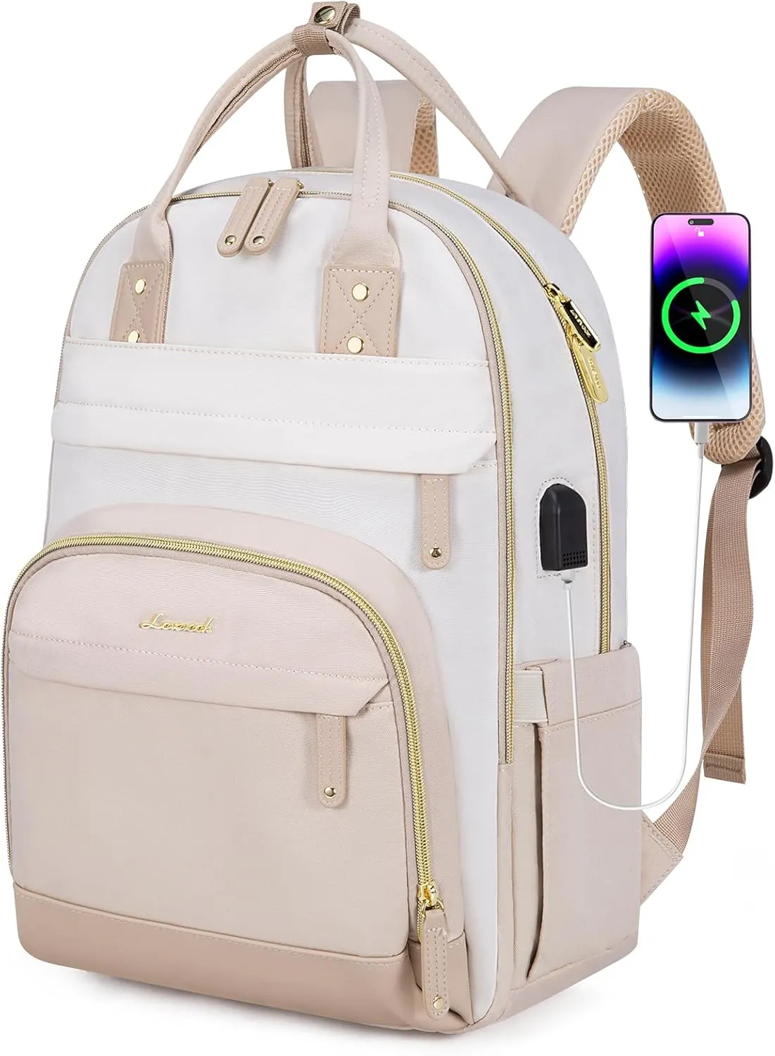 LOVEVOOK Laptop Backpack Women,Large Capacity 15.6 inch Laptop Bag Travel Backpack for Women,Computer Work College Teacher Backpacks with USB Port,Waterproof Personal Item Backpack Casual Daypack