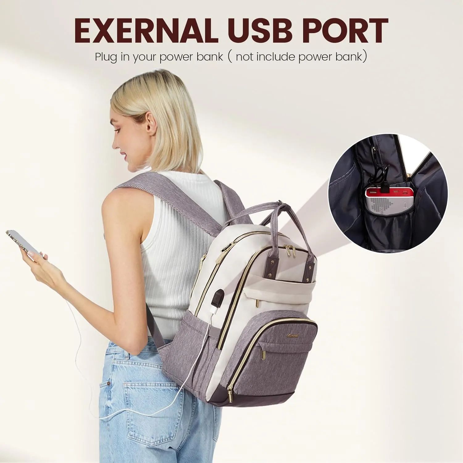 LOVEVOOK Laptop Backpack Women,Large Capacity 17.3 inch Laptop Bag Travel Backpack for Women,Computer Work College Teacher Backpacks with USB Port,Waterproof Personal Item Backpack Casual Daypack