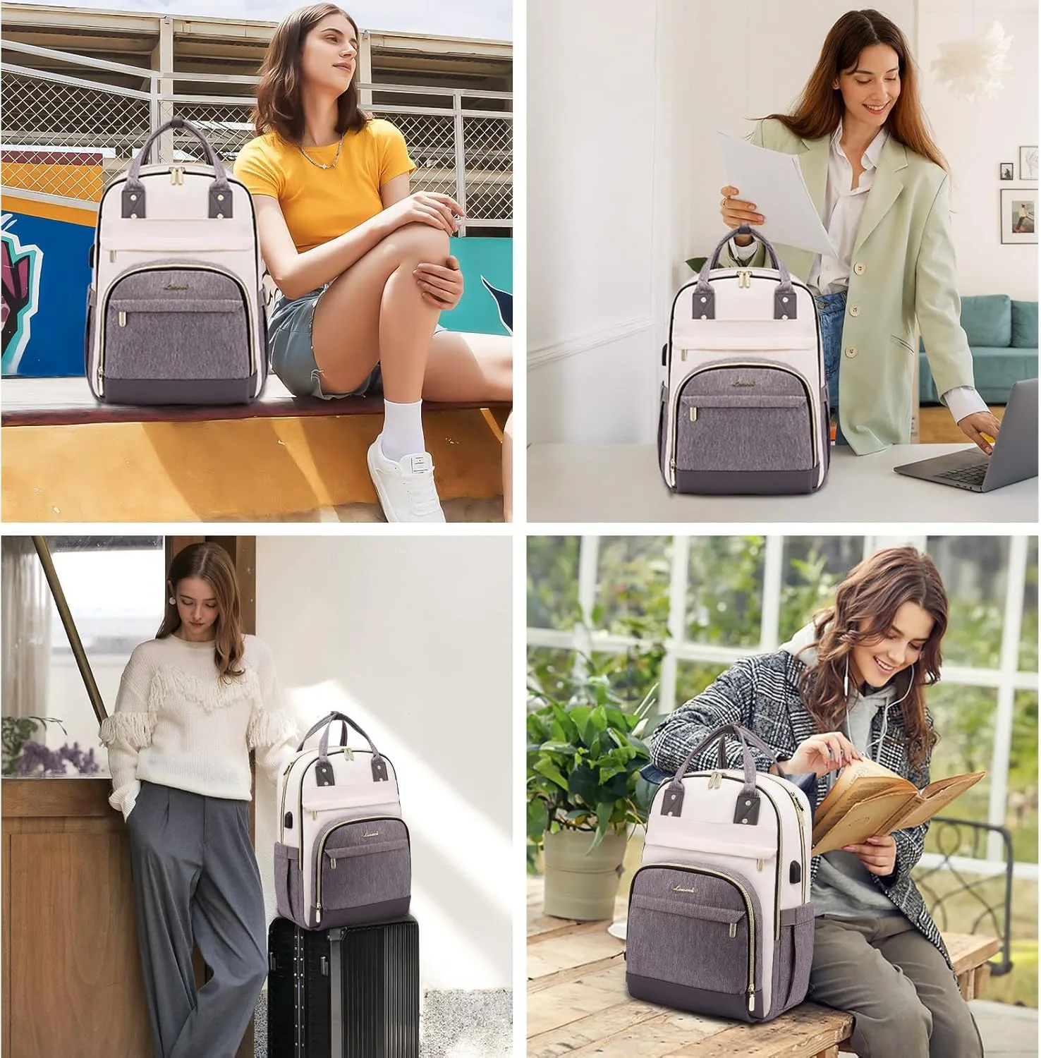 LOVEVOOK Laptop Backpack Women,Large Capacity 17.3 inch Laptop Bag Travel Backpack for Women,Computer Work College Teacher Backpacks with USB Port,Waterproof Personal Item Backpack Casual Daypack