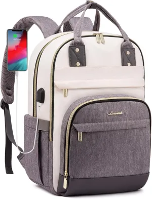 LOVEVOOK Laptop Backpack Women,Large Capacity 17.3 inch Laptop Bag Travel Backpack for Women,Computer Work College Teacher Backpacks with USB Port,Waterproof Personal Item Backpack Casual Daypack