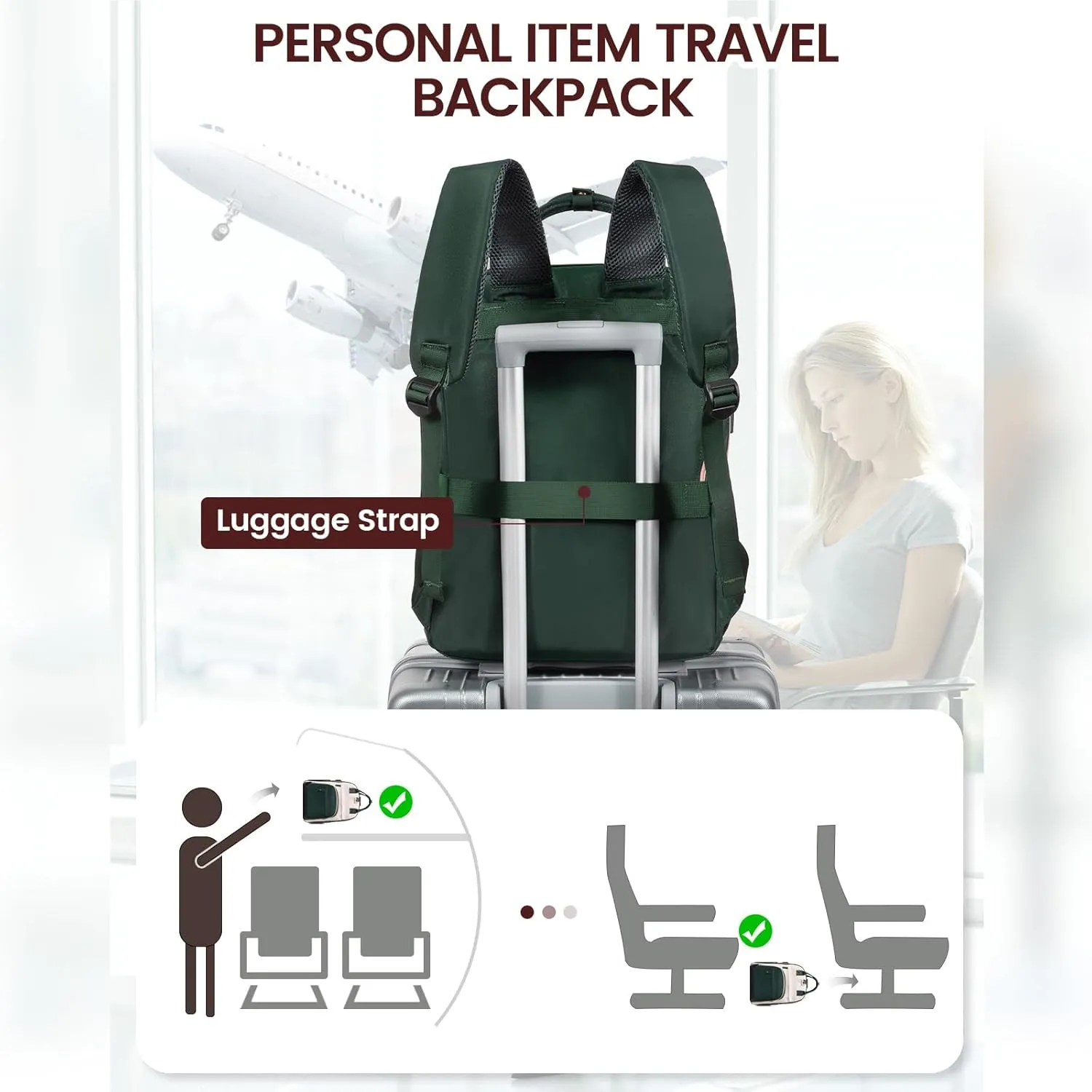 LOVEVOOK Laptop Backpack Women,Large Capacity 18.4 inch Laptop Bag Travel Backpack for Women,Computer Work College Teacher Backpacks with USB Port,Waterproof Personal Item Backpack Casual Daypack