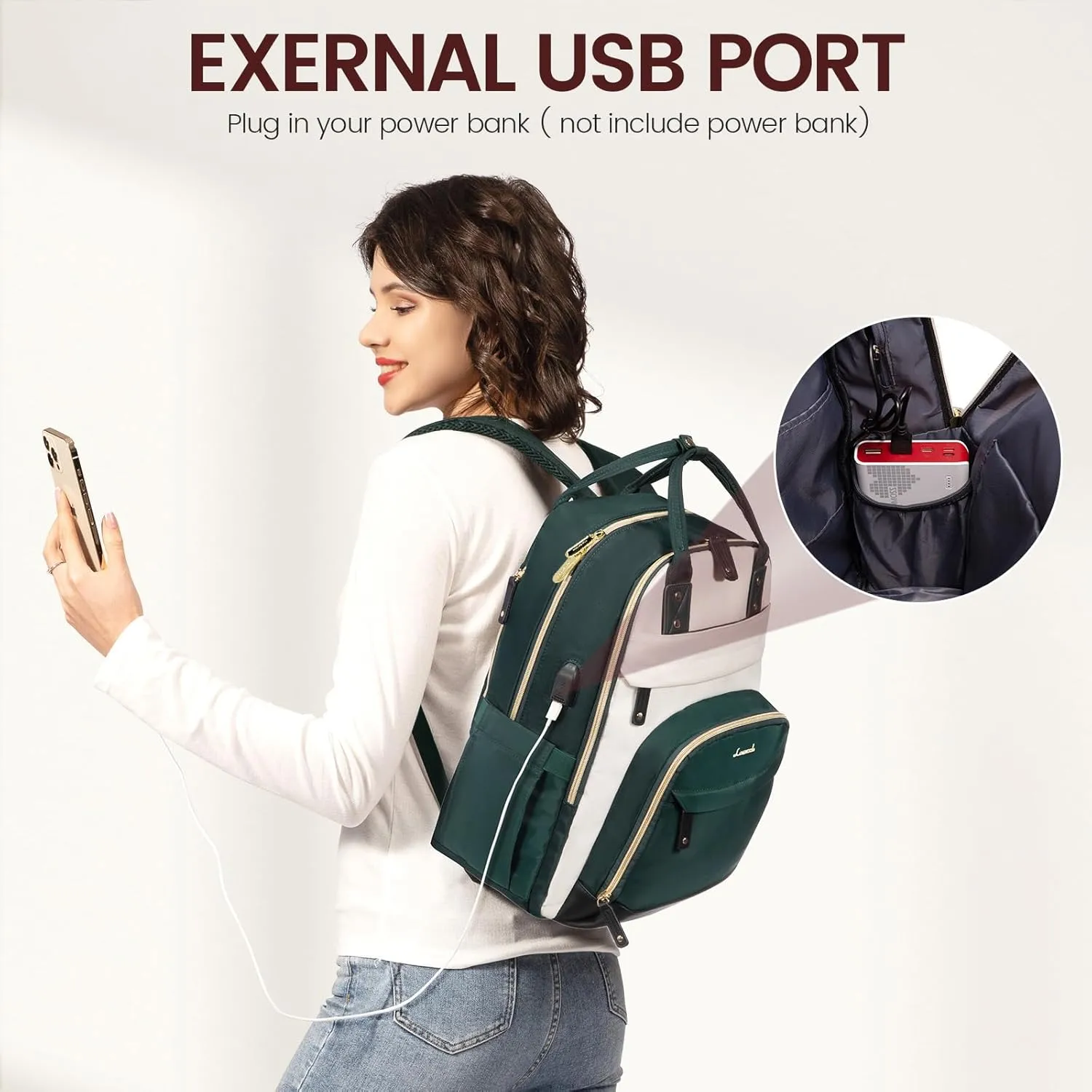LOVEVOOK Laptop Backpack Women,Large Capacity 18.4 inch Laptop Bag Travel Backpack for Women,Computer Work College Teacher Backpacks with USB Port,Waterproof Personal Item Backpack Casual Daypack