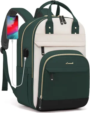 LOVEVOOK Laptop Backpack Women,Large Capacity 18.4 inch Laptop Bag Travel Backpack for Women,Computer Work College Teacher Backpacks with USB Port,Waterproof Personal Item Backpack Casual Daypack