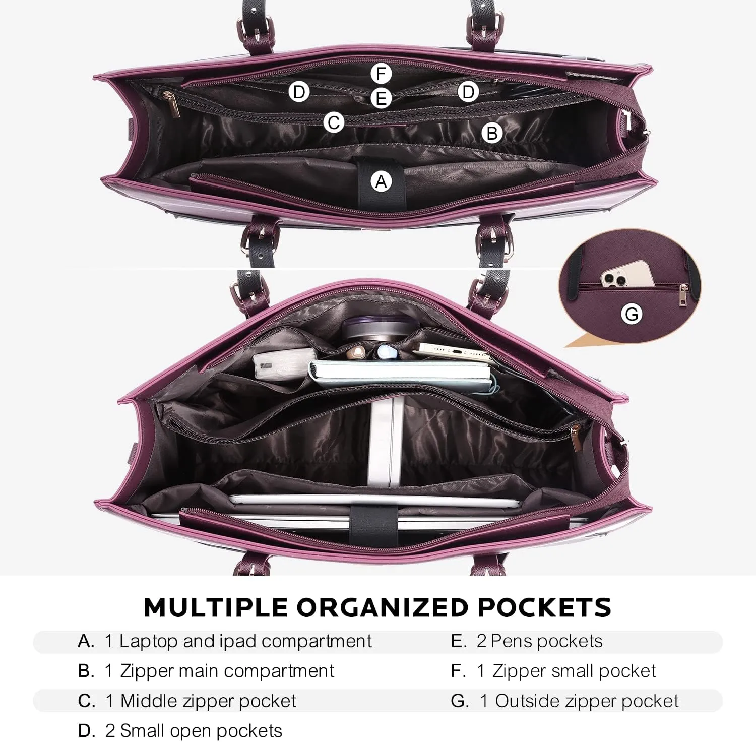 LOVEVOOK Laptop Tote for Women, Fashion Computer Bag 15.6 Inch Large Handbag, Shoulder Bag Purse for Business Work