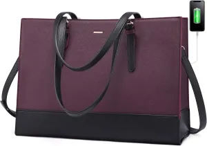 LOVEVOOK Laptop Tote for Women, Fashion Computer Bag 15.6 Inch Large Handbag, Shoulder Bag Purse for Business Work