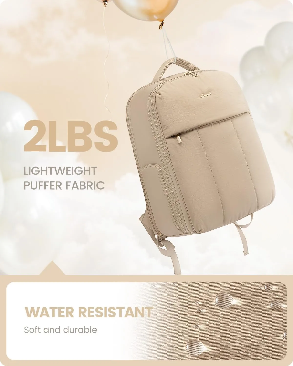 LOVEVOOK Travel Backpack for Women with Shoe Compartment, Puffer Carry on Backpack Flight Approved 40L Personal Item Travel Bag Fits 17inch Laptop, Waterproof Lightweight Bags with 3 Packing Cubes
