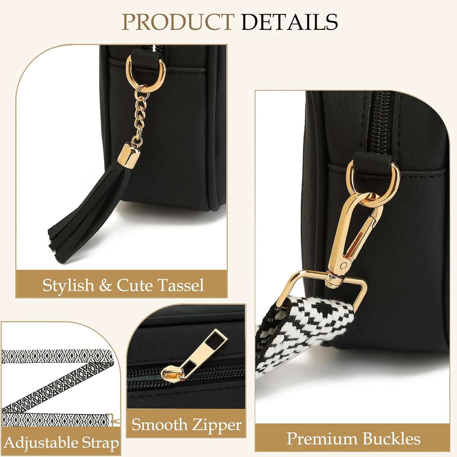 LOXOMU Clear Crossbody Bag Stadium Approved - Waterproof Clear Purses for Women Stadium Bag with Adjustable Guitar Strap