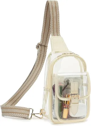 LOXOMU Clear Sling Bag for Stadium Events - Crossbody Purse for Women, Chest Bag Stadium Approved