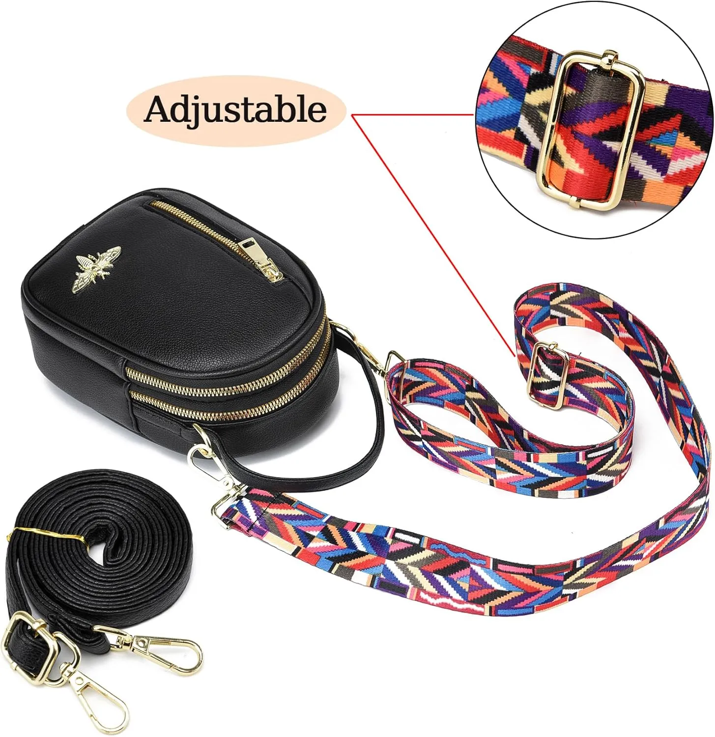 LoZoDo Small Crossbody Bags for Women Trendy Leather Purses and Handbags Designer Cell Phone Bag Wallet Purse with Wide Strap