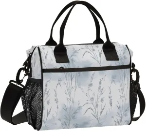 Lunch Bag for Women Men, Wispy Wildflower Reusable Insulated Lunch Box, Large Capacity Leakproof Lunch Cooler Bags for Work Travel Picnic, Medium