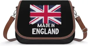 Made in England British Flag Union Jack Crossbody Bags for Women Leather Tote Bag Handbag Purse for Work Travel