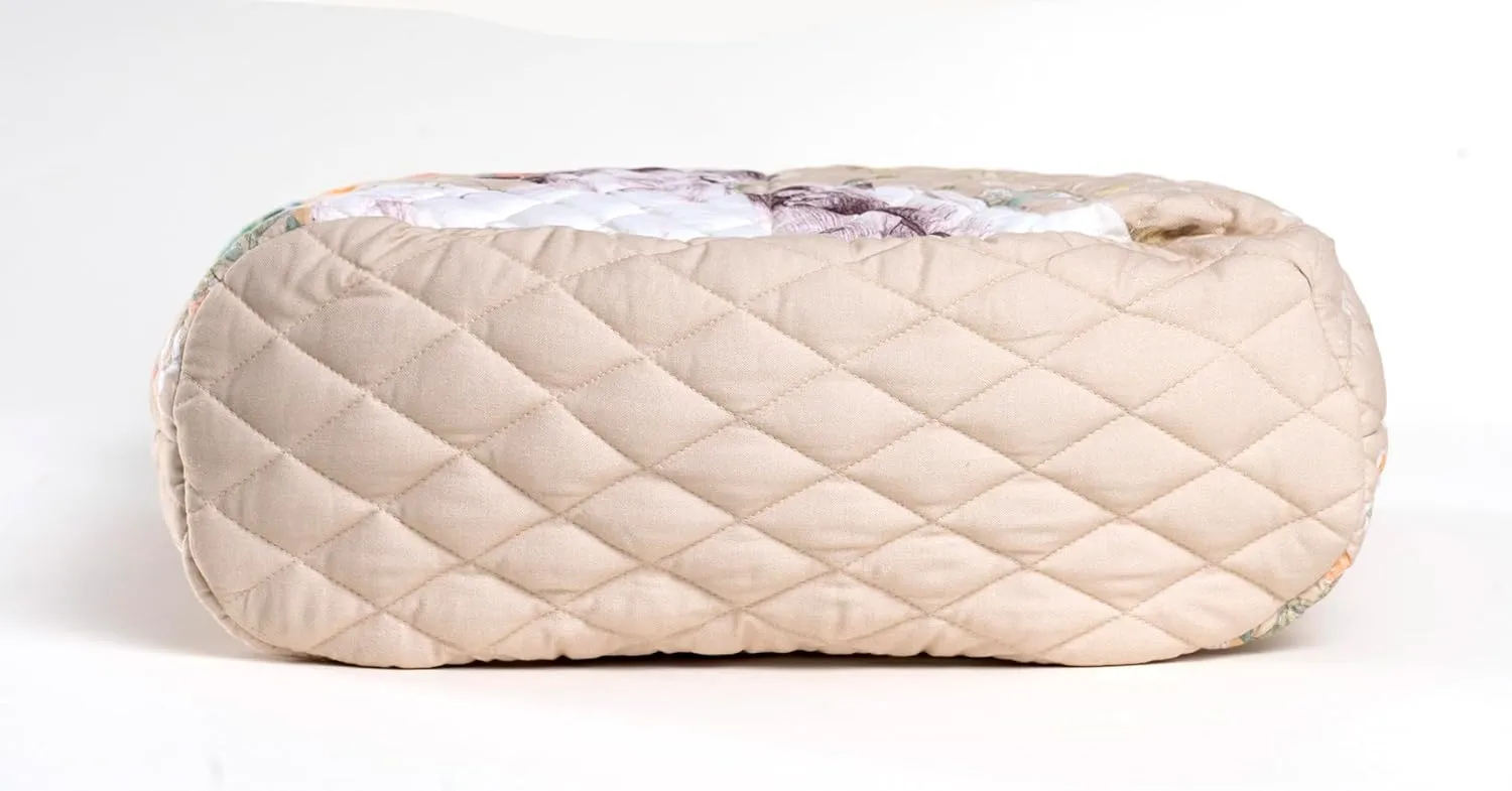 Maison d' Hermine Shopping Bags Cotton Quilted Tote Bag with Zipper Pockets Small Pouch Reusable Grocery Bag Work Travel