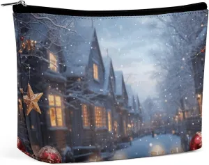 Makeup Bag Travel Cosmetic Bag for Women Christmas Atmosphere Makeup Pouch for Purse Large Makeup Organizer Case
