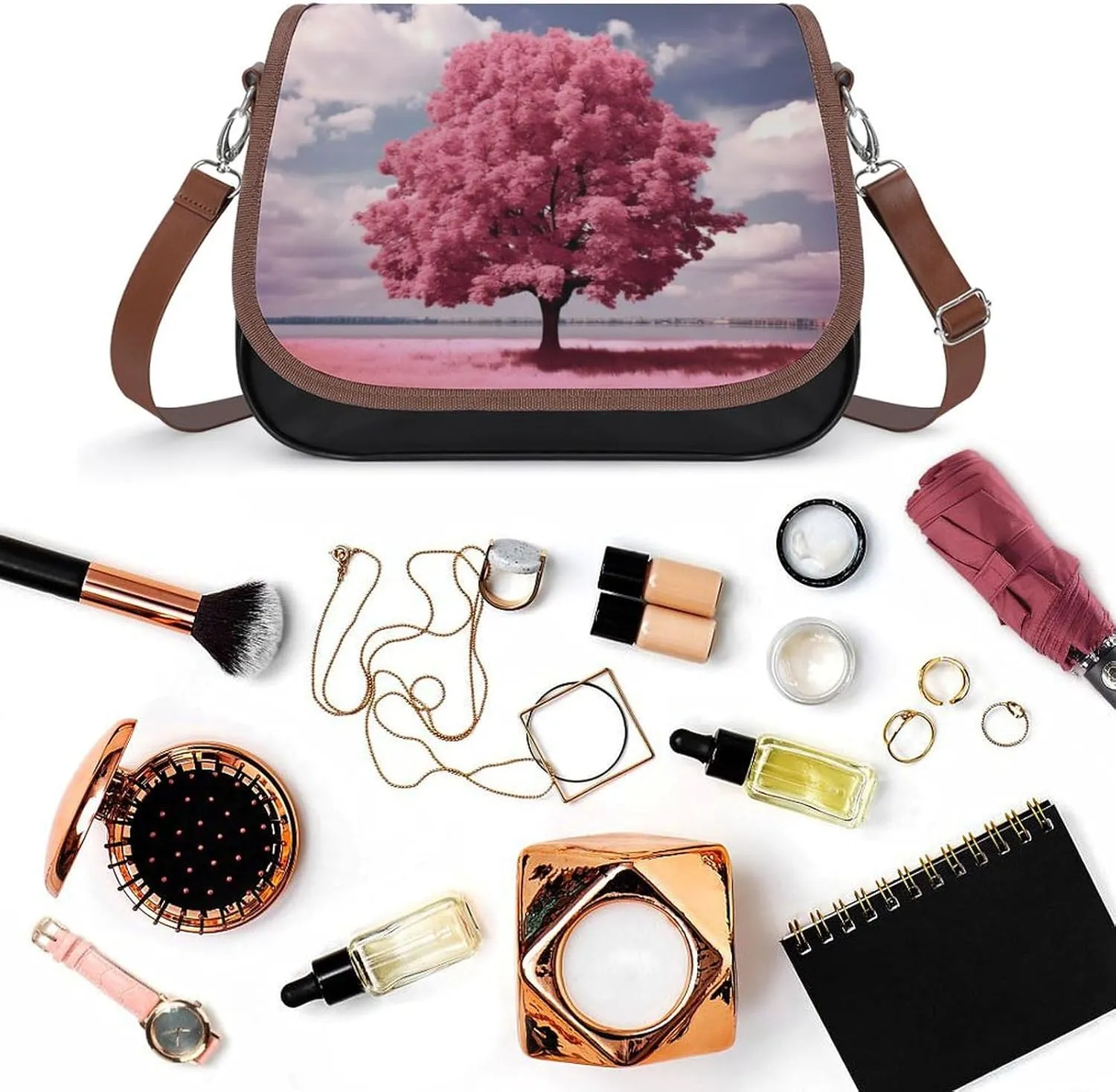 Marble Crossbody Bags for Women,PU Leather Tote Bag for Women,Shoulder Bag Purse for Work Shopping Travel