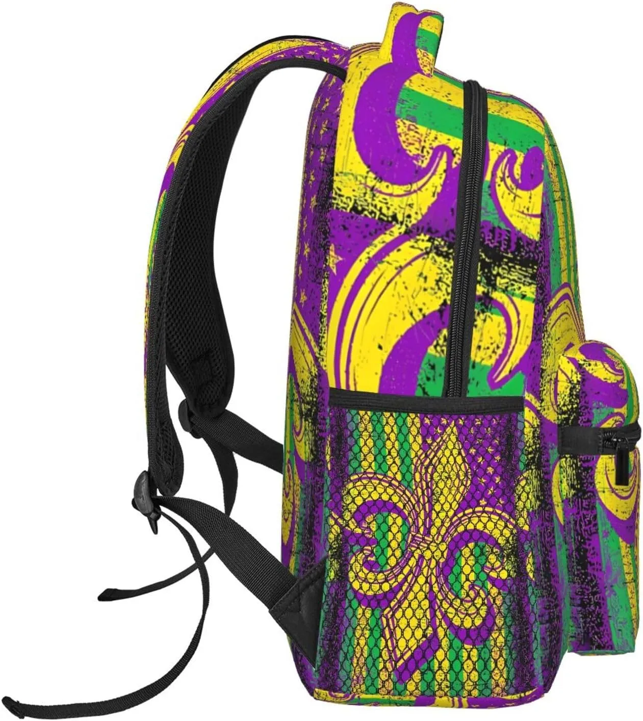 Mardi Gras American Flag Carnival Celebration Backpack Casual Laptop Backpack Lightweight Double Shoulder Bag Travel Daypack For Women Men