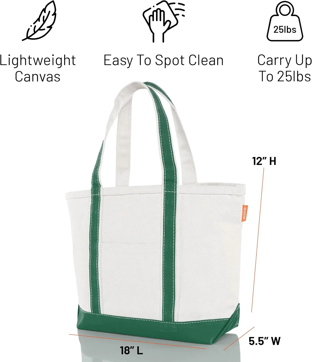 Medium Classic Canvas Tote Bag for Women, Top Zipper Closure, Outer Pocket, Daily Essentials, Groceries, Traveling