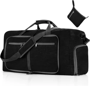 Men's and Women's Foldable Large Capacity Sports Fitness Training Tote Backpack Large Yoga Organizer Shoe Compartment (Black)